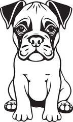 Boxer puppy. Hand drawn vector illustration