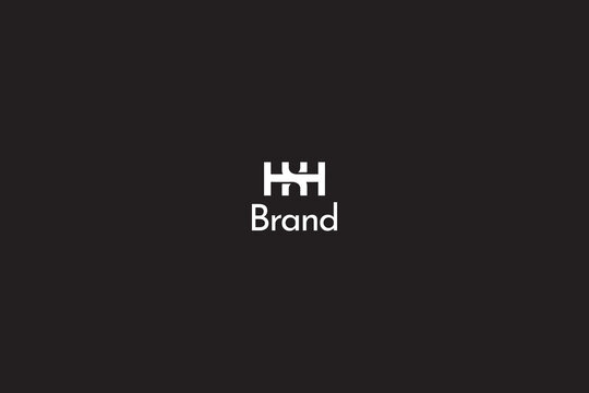 Triple H Monogram on Black Background. 