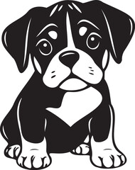 Boxer puppy. Hand drawn vector illustration