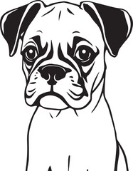 Boxer puppy. Hand drawn vector illustration