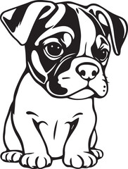 Boxer puppy. Hand drawn vector illustration