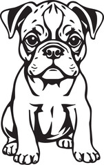 Boxer puppy. Hand drawn vector illustration