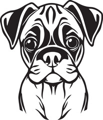 Boxer puppy. Hand drawn vector illustration