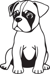 Boxer puppy. Hand drawn vector illustration