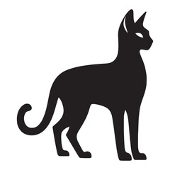 Exquisite Egyptian Mau silhouette, a masterpiece of feline form - Egyptian Mau illustration - Egyptian Mau vector - cat silhouette


