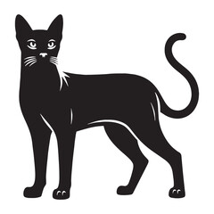 Agile Egyptian Mau silhouette, showcasing its athletic build - Egyptian Mau illustration - Egyptian Mau vector - cat silhouette


