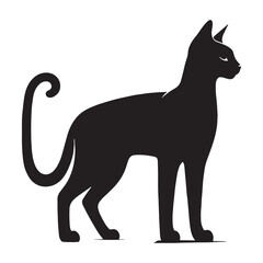 Noble Egyptian Mau silhouette, a blend of elegance and mystery - Egyptian Mau illustration - Egyptian Mau vector - cat silhouette

