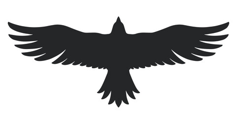 Black silhouette of a bird in flight