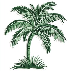 Obraz premium Palm tree with long, sweeping leaves, artistic and elegant cutout