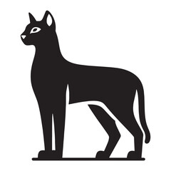 Elegant Egyptian Mau silhouette, a perfect depiction of feline grace - Egyptian Mau illustration - Egyptian Mau vector - cat silhouette

