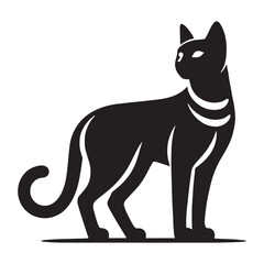 Majestic Egyptian Mau silhouette, embodying agility and beauty - Egyptian Mau illustration - Egyptian Mau vector - cat silhouette

