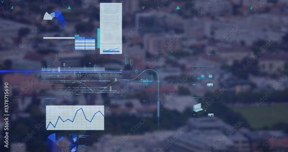 Poster image of data processing over landscape
