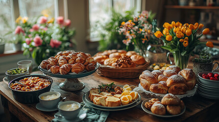 Rich buffet breakfast