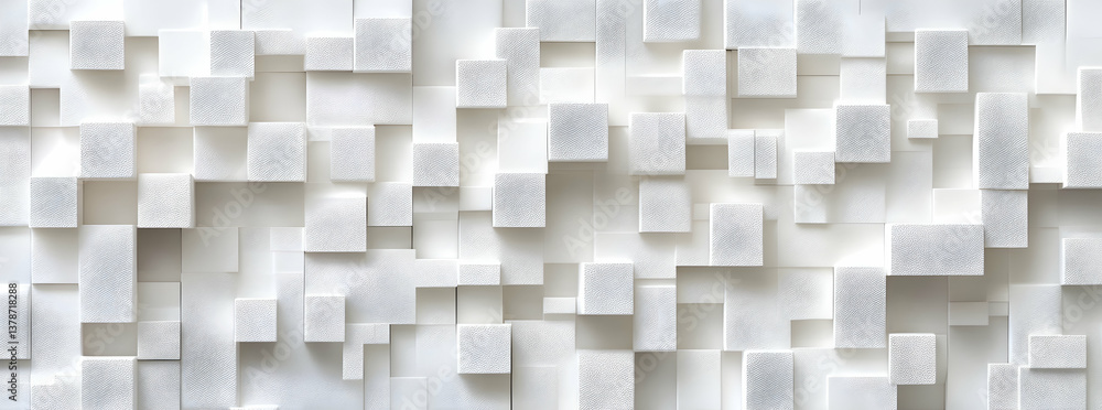 Poster abstract white background with cubes, a geometric pattern for presentation design on the wall