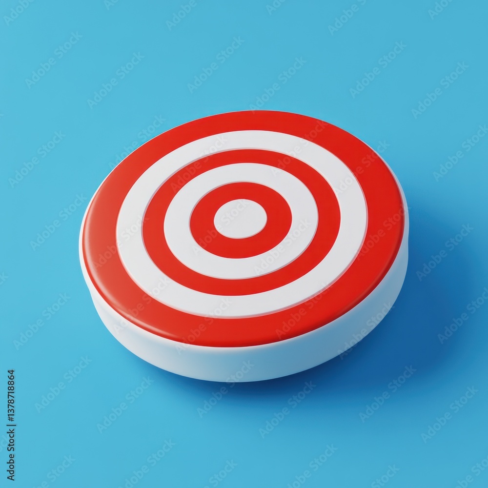 Poster a target icon featuring concentric red and white circles is set against a vibrant blue background, s