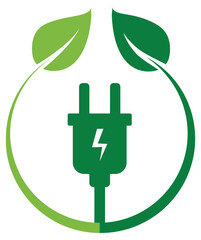 green eco sign with leaves