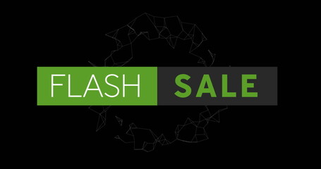 Digital image of flash sale text banner against black background
