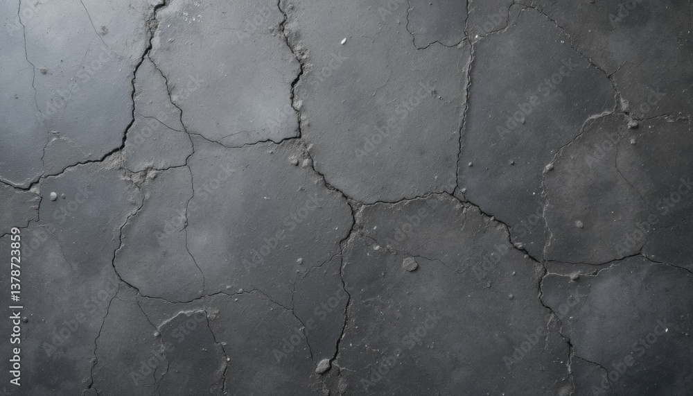 Poster dark gray cracked texture abstract background with deep gray hues and network of fine cracks