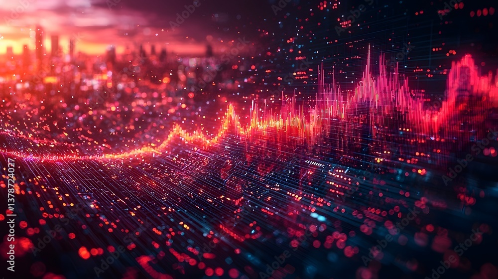 Poster dynamic data visualization of competitive business trends