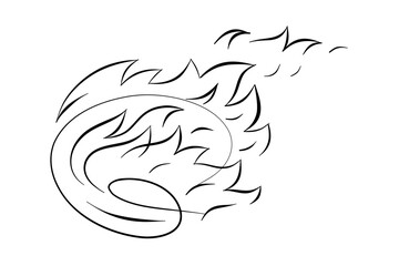 Otline Fire Vector sketch by hand. Image for any size ideal for advertising and posters, personal project or t-shirts, mugs, books, logos, etc.
