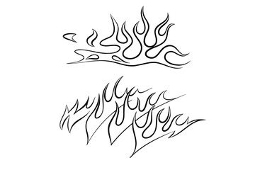Otline Fire Vector sketch by hand. Image for any size ideal for advertising and posters, personal project or t-shirts, mugs, books, logos, etc.