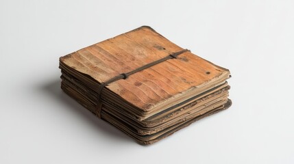 Stack of antique books on white background, a vintage collection for literature lovers