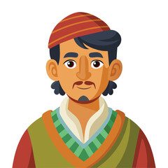 vector illustration of a village man