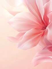 Fototapeta premium Close-up of Blooming Pink Flower with Delicate Petals and Soft Light