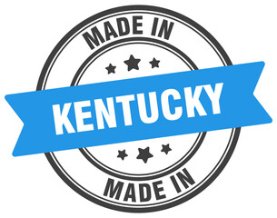 Made in Kentucky round sign. Made in Kentucky stamp.