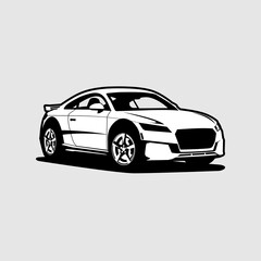 vector illustration monochrome sports car or supercar