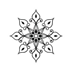 Vintage ornamental silhouette isolated on white background