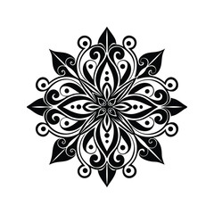 Vintage ornamental mandala with floral elements vector illustration isolated on white background