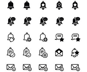 Notifications icon set 