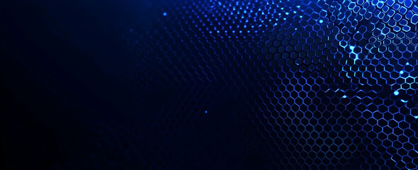 Blue carbon fiber background with glowing dots