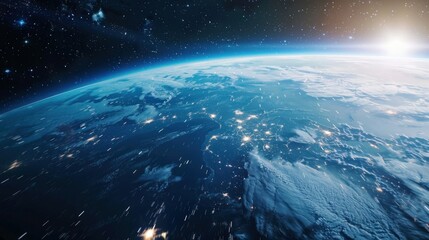 Fototapeta premium A view of Earth from a space exploration window.
