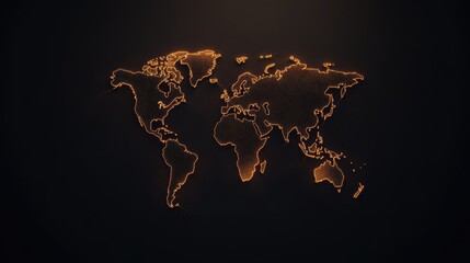 A world map constructed from interconnected glowing dots on a dark background.