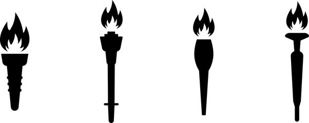 torch, flame icon. games symbol