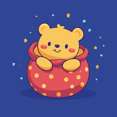 Panda on ice cream truck, vector illustration.