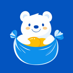 Panda on ice cream truck, vector illustration.