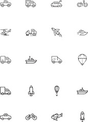Transportation - set of line vector icons