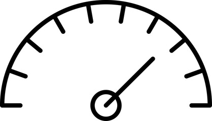 Speedometer thin line icons set. Dashboard, indicator, gauge, scale, tachometer icon isolated. Car speed. Fast internet speed sign. Speedometer sign.