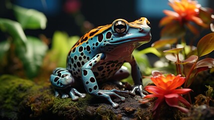 Fototapeta premium Blue poison dart frog (Dendrobates tinctorius)