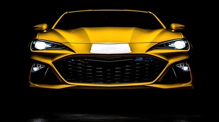 Modern Yellow Sports Car Close-up