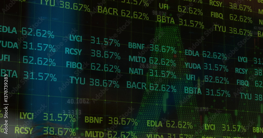 Poster image of data processing on black background