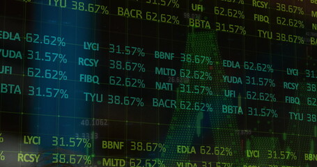 Image of data processing on black background