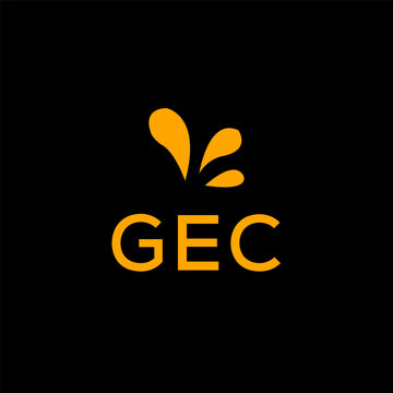 GEC Creative Unique Modern Letter Logo Design. ON BLACK BACKGROUND 

