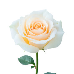 isolated transparent Background. close up of beautiful rose in full bloom, showcasing delicate petals and soft colors