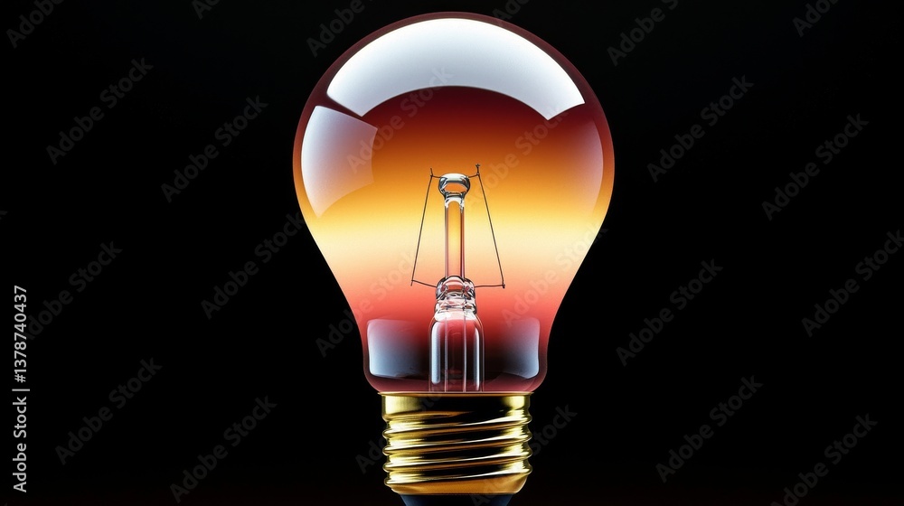 Poster a close-up view of a vintage light bulb with a gradient effect showcasing creativity and innovation 