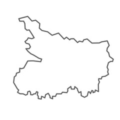 bihar map in vector line illustration 