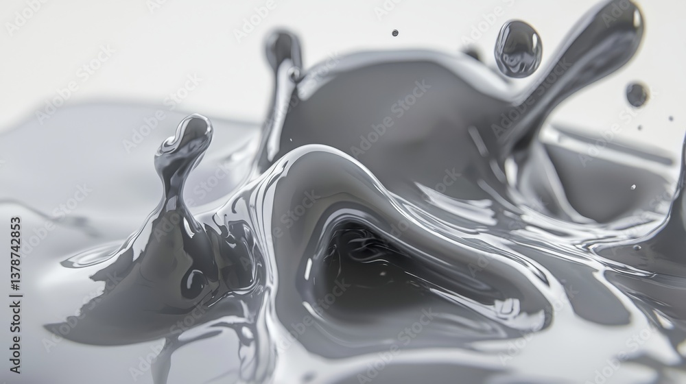 Poster a dynamic splash of gray liquid captures the beauty of motion and fluidity in this abstract composit